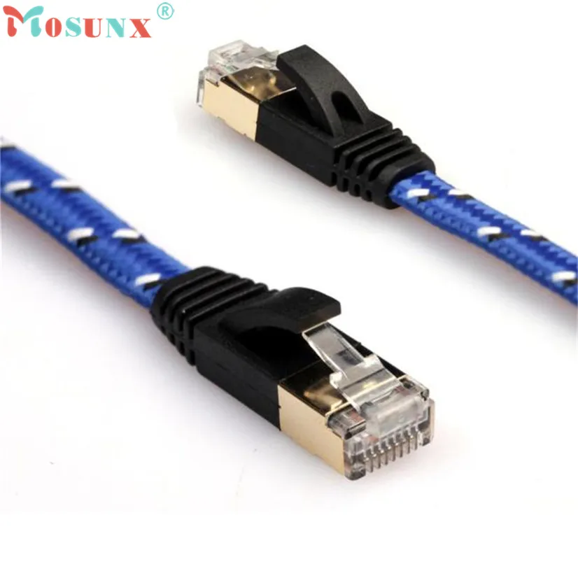 MOSUNX 50 см CAT-7 10 Gigabit Ethernet кабельный модем маршрутизатор RJ45 для локальной сети