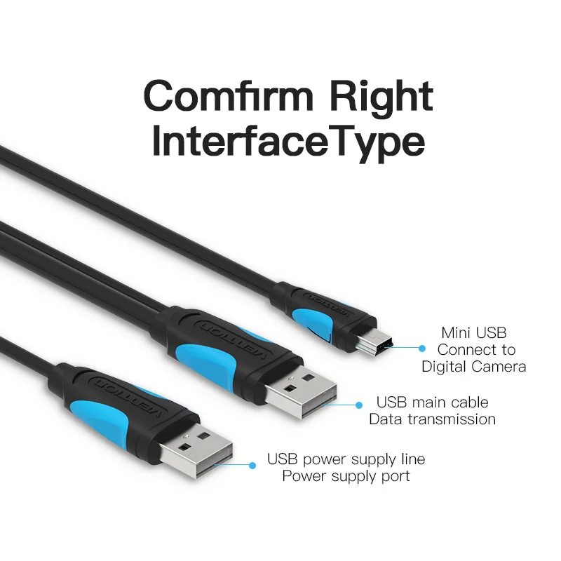 Мини usb кабель Vention для синхронизации данных источник питания USB 2 0 зарядное