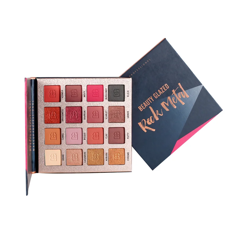 Палетка теней Beauty Glazed с блестящими и матовыми тенями для век 16 цветов |