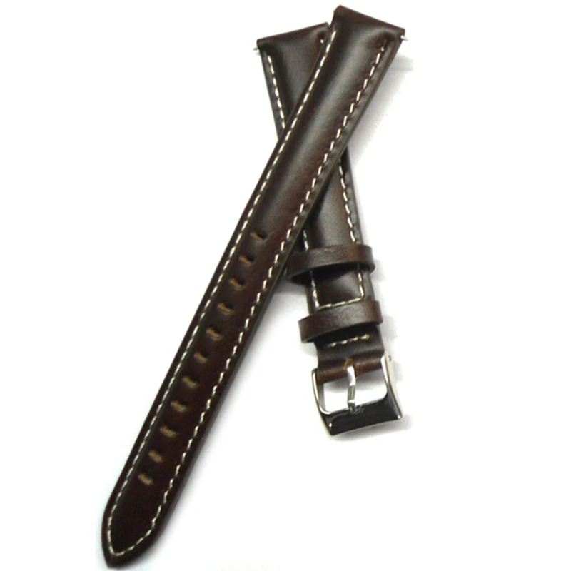 Ремешок для часов 18 мм темно коричневый итальянский масляный кожаный ремешок
