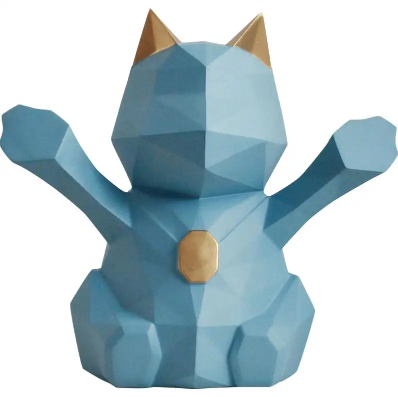 Европейские полимерные 3D геометрические узоры со счастливым котом для дома