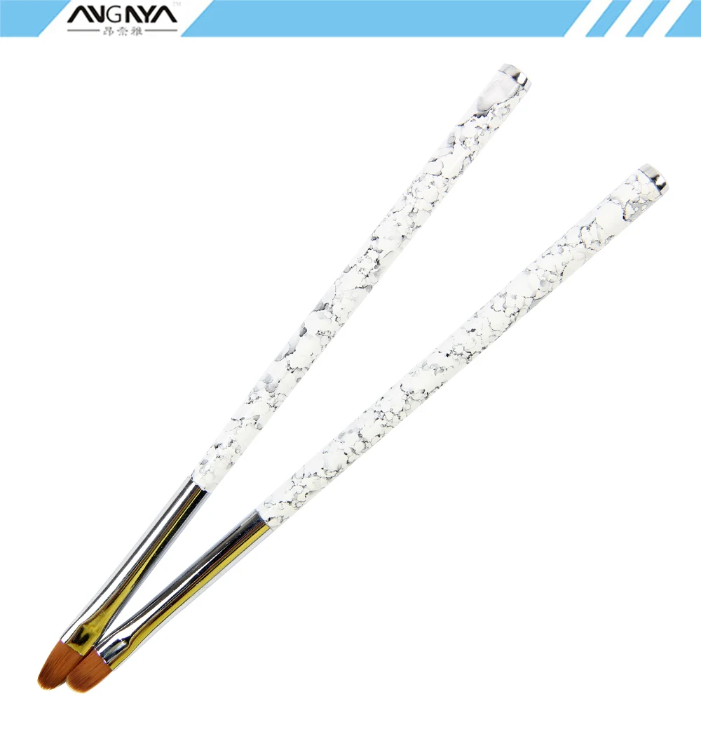 ANGNYA 2 шт Кисти для нейл-арта, рисование, рисунок, фототерапия, ручка, мрамор, строитель, овальный, 6#8#, УФ Гель-лак, советы, акриловый дизайн, маникюр