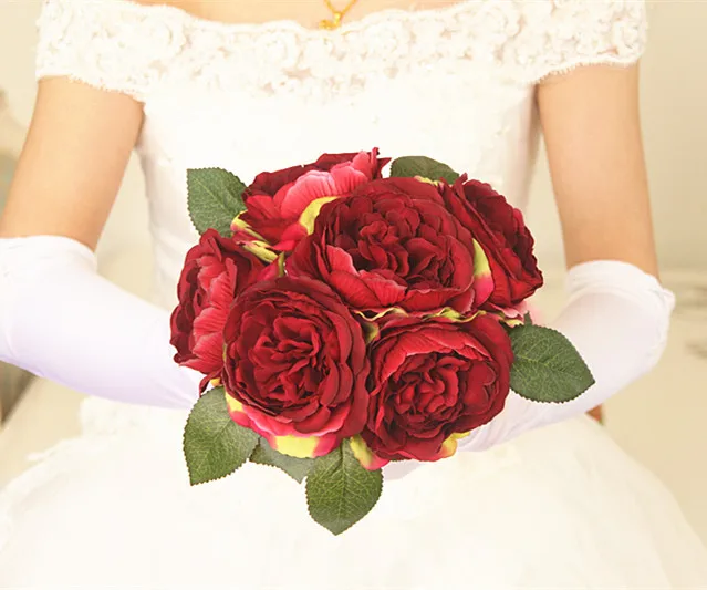 10 шт./Букет невесты с пионами свадебный букет Цветочная ваза мебель для дома