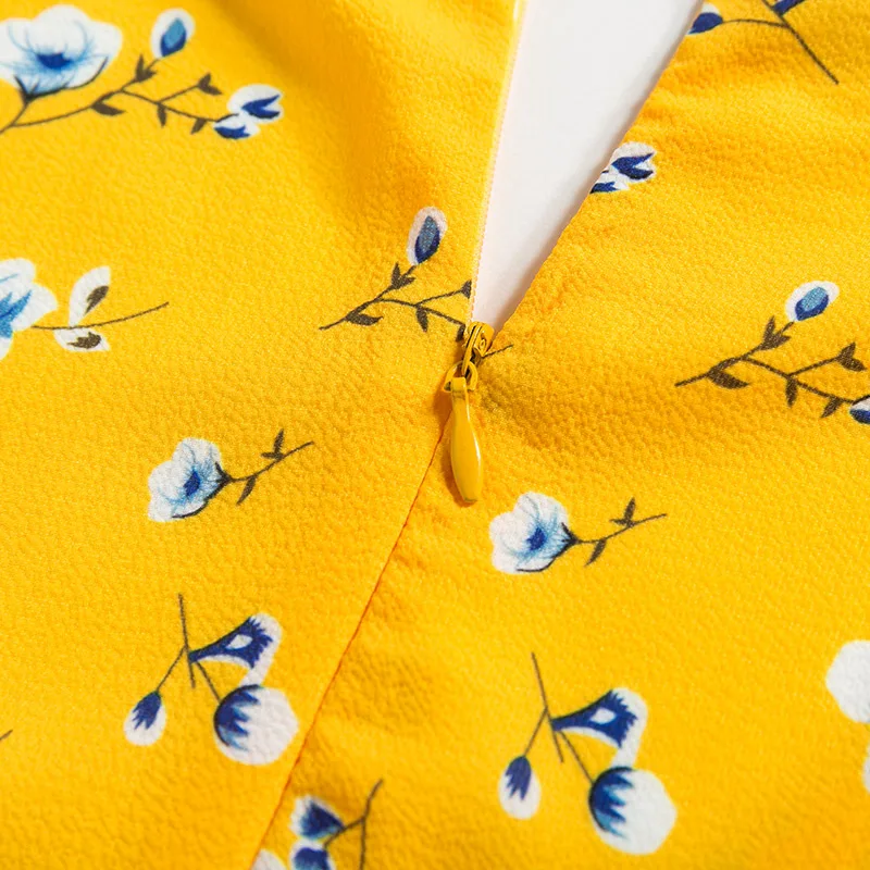 Летнее пляжное платье 2018 женское шифоновое плиссированное с цветочным принтом в