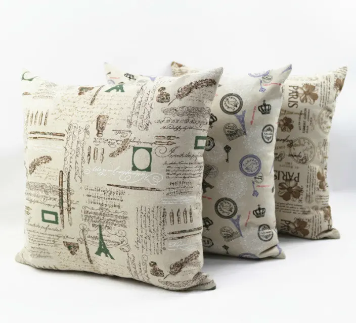 Чехол для подушки из хлопка и льна полиэфирная ткань с рисунком чехол дивана