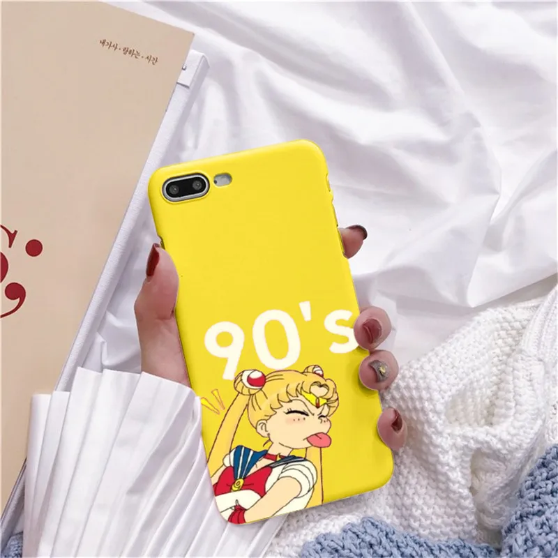 Роза аниме японское Сейлор Мун каваи Кот Caso de Telefone Para o iphone 6 Puls S 7 8 Puls X Casos Macio Voltar Capa Funda Coque