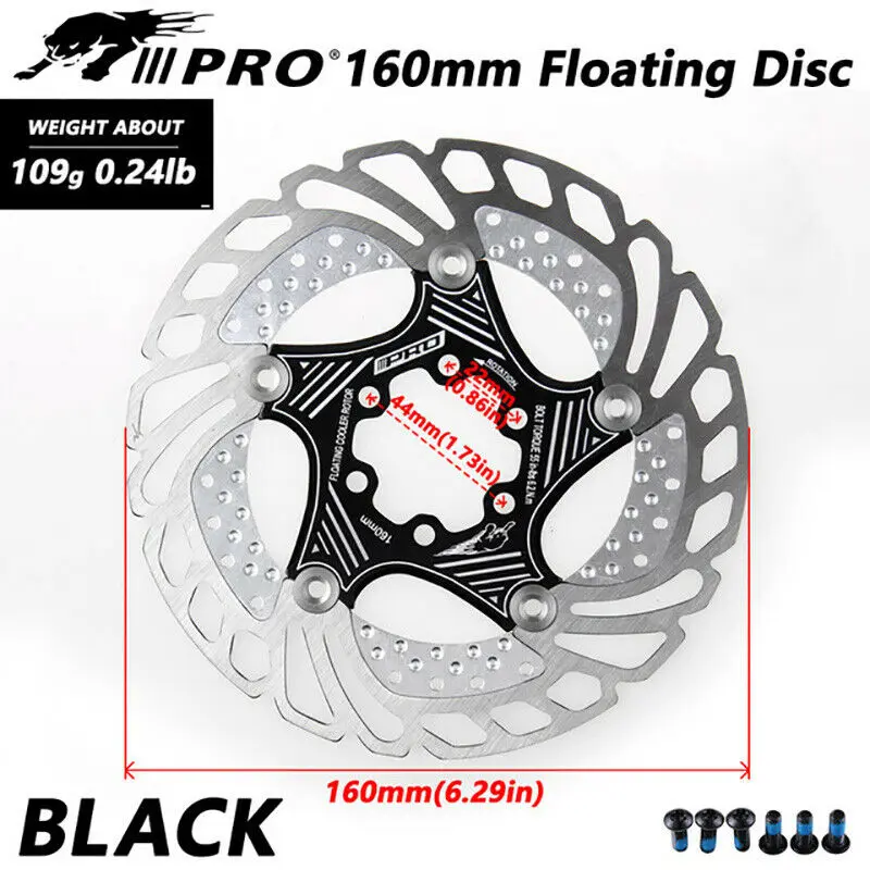 Black-160mm-2pc Горный велосипед дисковый тормозной ротор MTB цикл тормозные колодки 6 Болт 140-203 мм Цветные MTB велосипедные тормоза для SHIMANO SRAM черный - Цвет: Black-160mm-2pc