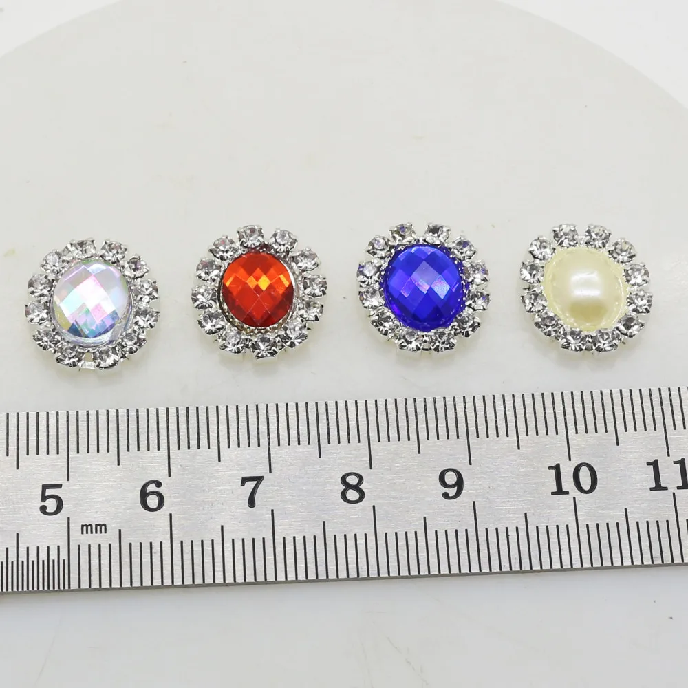 10 шт./лот 14*16 мм овальные алмазные пуговицы разных цветов Искусственные