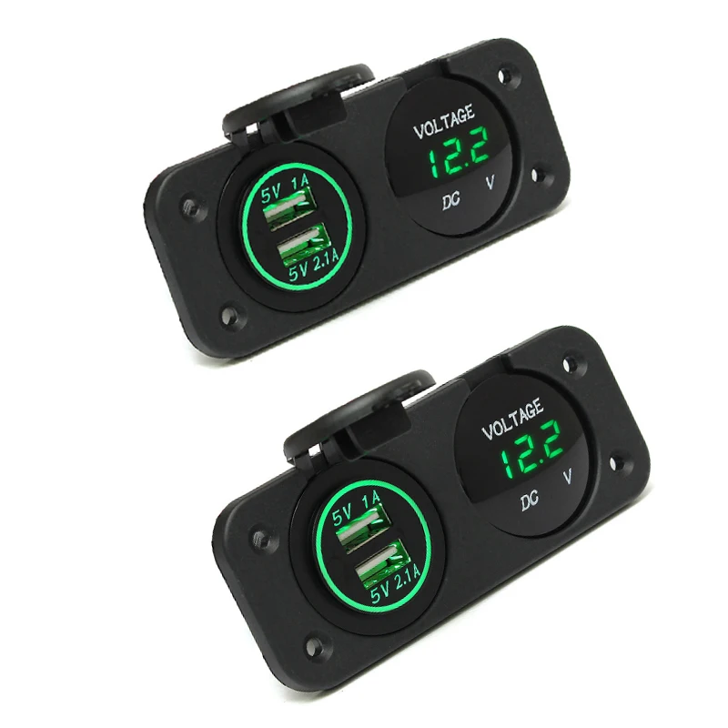 Новый автомобиль Зарядное устройство мотоциклетные plug 2 USB Порты и разъёмы