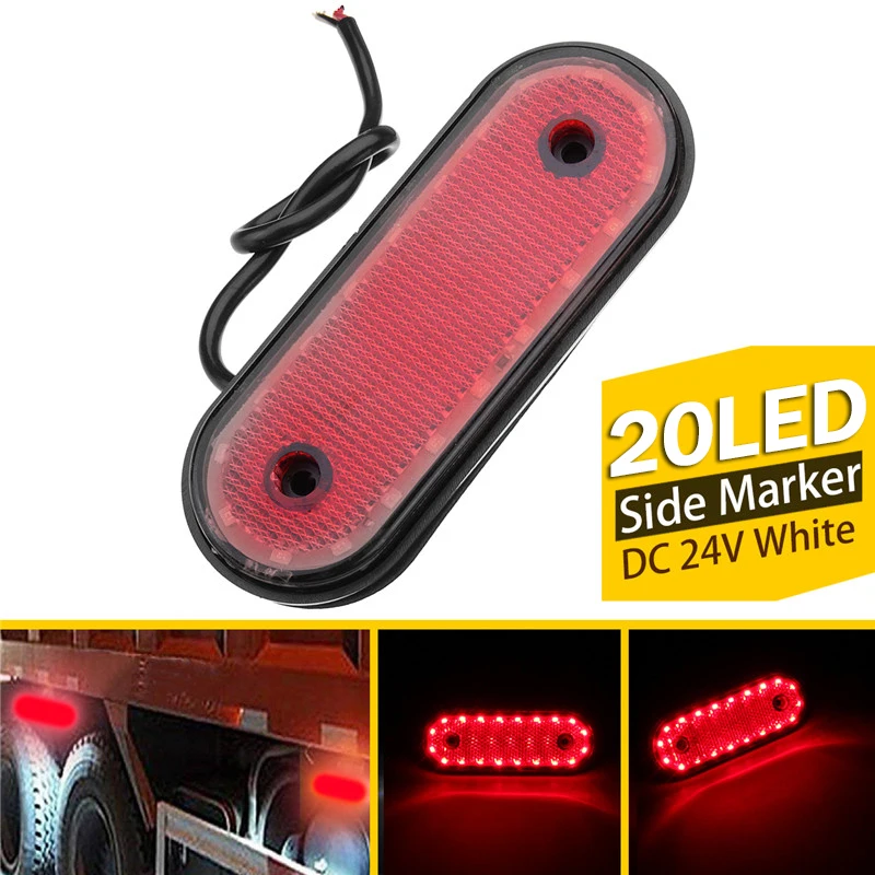 1 шт. 20LED Красный боковой габаритный фонарь 24V LED задний задние фонари для