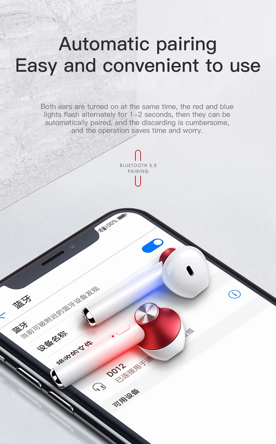ACCEZZ TWS Bluetooth беспроводные наушники водонепроницаемые стерео кнопки управления водонепроницаемые наушники для iphone XS samsung мобильный телефон