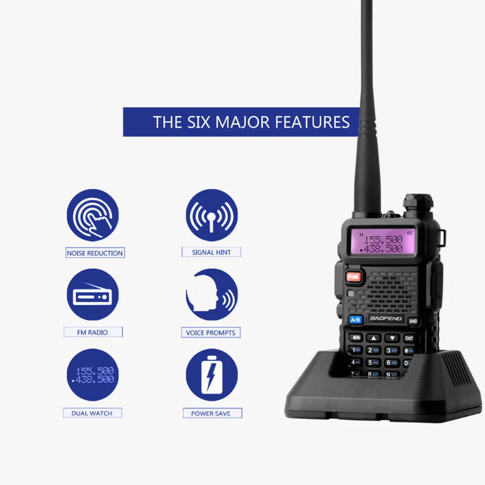 2 шт. Baofeng UV 5R 8 Вт Двухдиапазонная рация UHF VHF UV5R CB радио VOX Ham радиоприемопередатчик