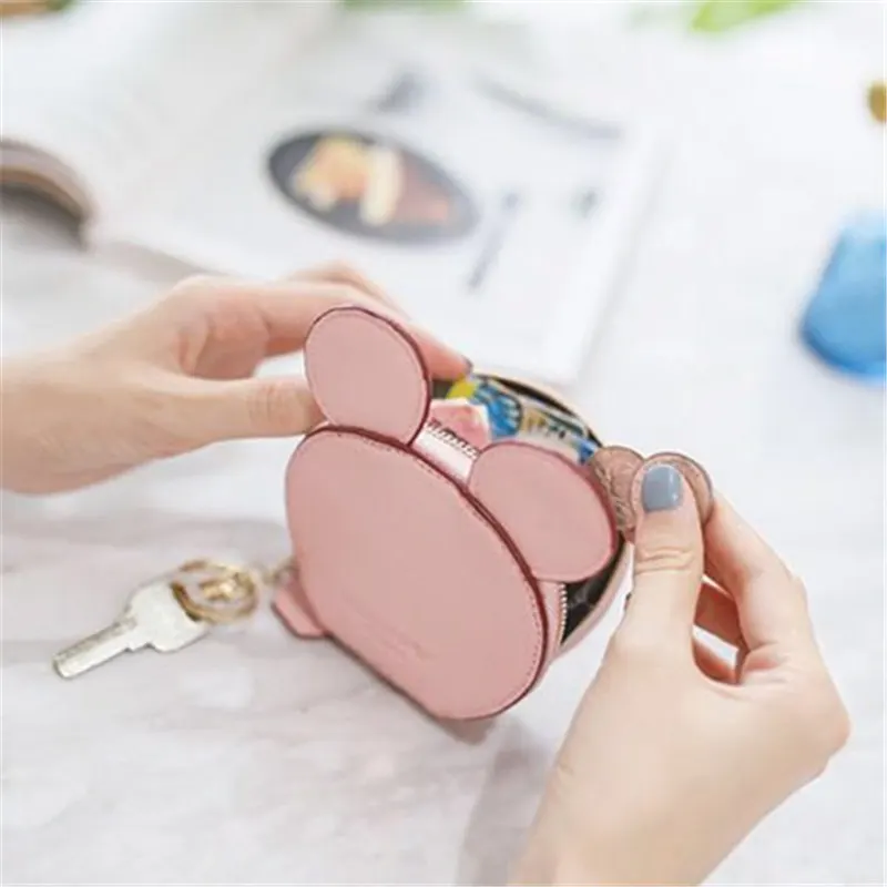 Новый дизайн кошельки с головой Микки женские маленькие милые Мультяшные для