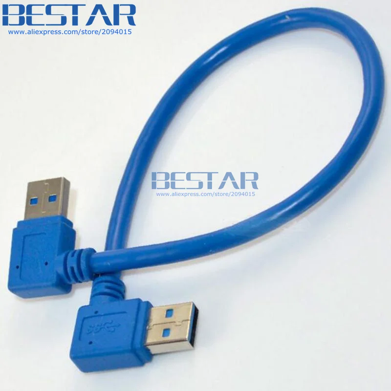 (50 шт./лот) USB 3 0 A male 1 фута 90 градусов прямоугольный на штырьковый левый угловой USB3.0