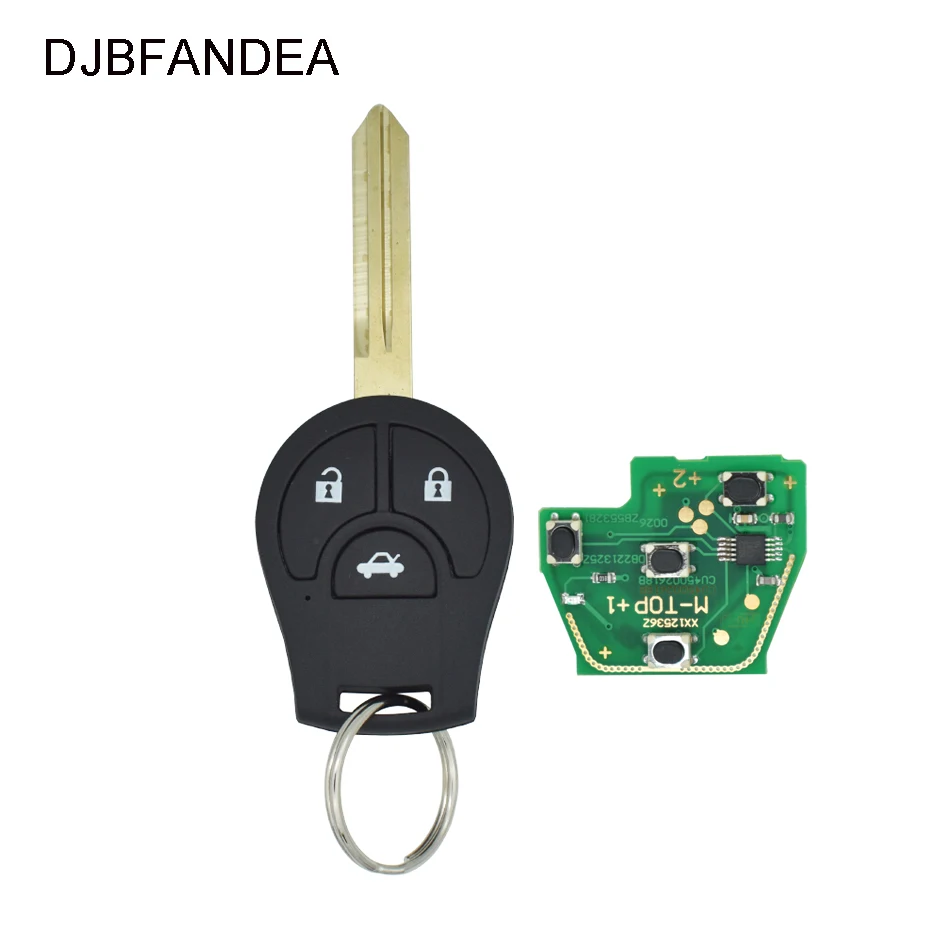 DJBFANDEA 3 кнопки Автомобильный Брелок дистанционного управления с ключом для NISSAN