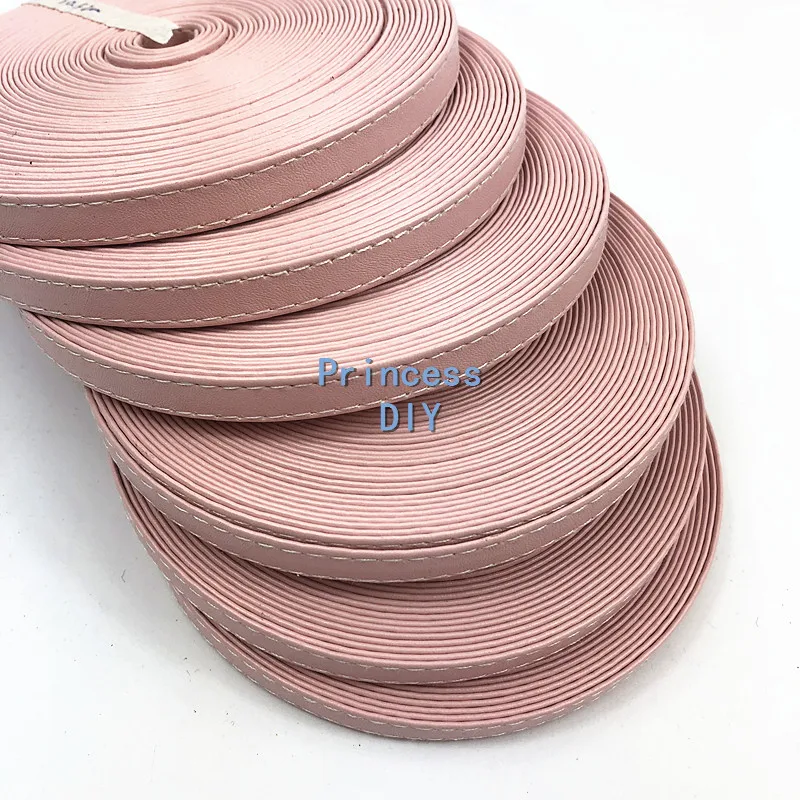 5 M/Lot Jewelry Making Findings L.Pink 10mm 30mm PU Ribbon Cord String Rope Faux Leather Bias DIY Chocker Necklace Craft Riband