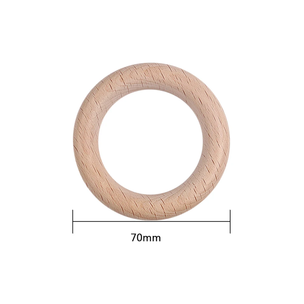 70mm TYRY. HU 10 шт. Новинка 70 мм Бук деревянные детские Прорезыватели для зубов Детские Прорезыватели зубов ожерелье тренировка чувствительности игрушки для новорожденных - Окраска металла: 70mm