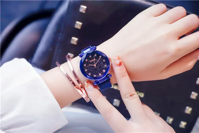 

Charming Purple Women Watches Minimalism Casual Starry Sky Lady Wristwatch Magnet Buckle Fashion Luxury Brand Female Watch Gift