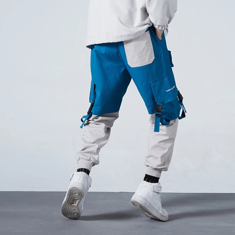 Модные мужские брюки для бега в японском стиле свободные дизайнерские карго с