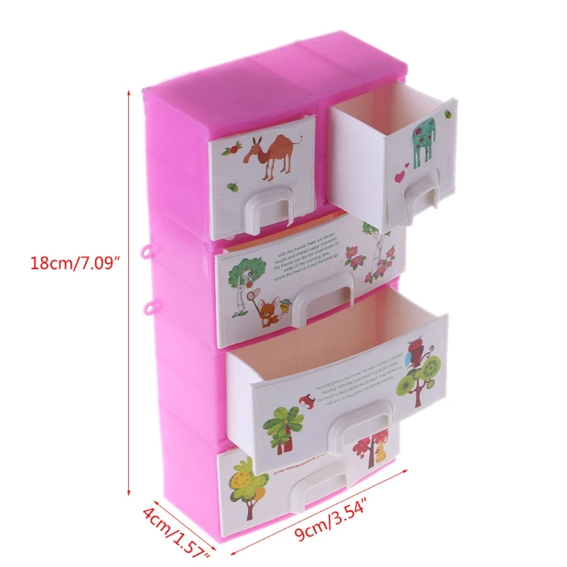 

Fairy Tale Pink Doll Accessories Baby Toy Printing Closet Wardrobe Cabinet for Doll Accessories Toys Girls Toy Cute Furniture
