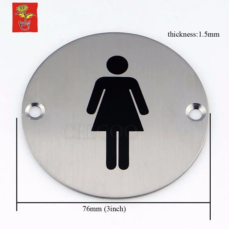 Hi-Q дверная табличка, туалетная табличка Значки для женщин, нержавеющая сталь, дверная именная табличка, Офисная WC табличка, дверной знак, проекты, оборудование