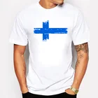 Мужская летняя футболка, футболка в ностальгическом стиле со звездами, для фанатов Финляндии, с рисунком национального флага