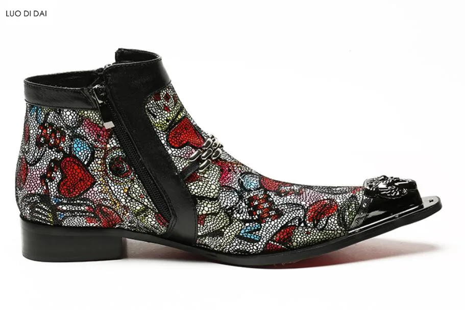 Мужские ботинки с металлическим носком модные для вечеринок высоким берцем в