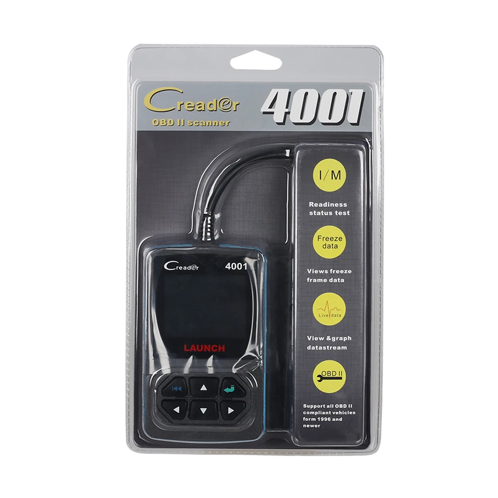 LAUNCH CReader 4001 OBDII/EOBD сканер для чтения кодов Поддержка многоязычного CR4001 диагностический инструмент специфические DTCs такие же, как AUTEL AL319