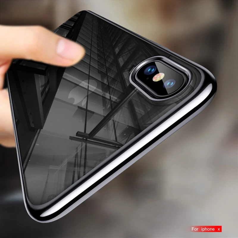 Ультратонкий чехол TOMKAS для iPhone X 7 8 прозрачный силиконовый с покрытием ТПУ