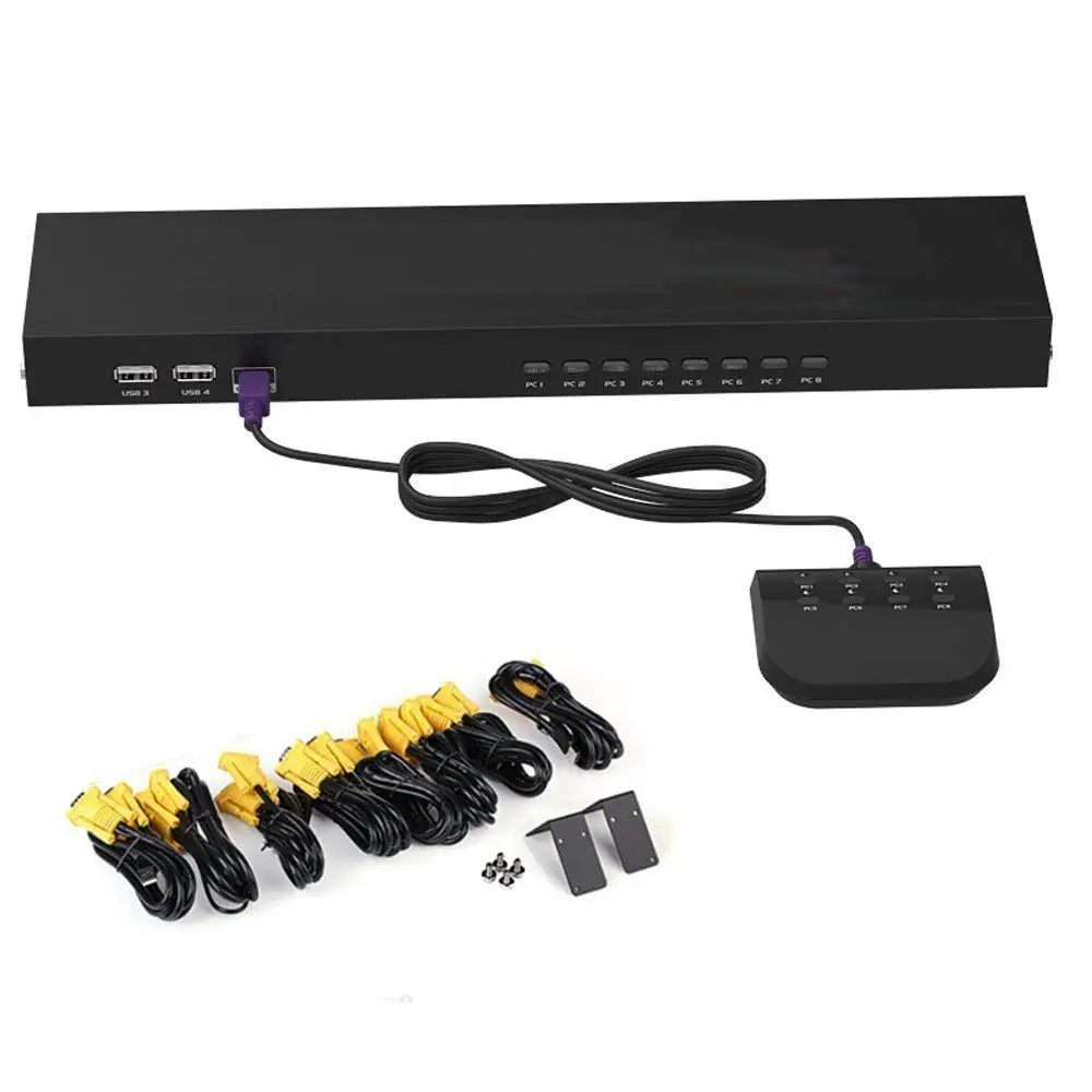 MT VIKI 8X1 KVM переключатель 8 портов умный ручной ключ кнопка VGA пульт дистанционного