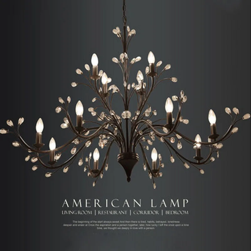 ZX американский кантри ресторан Хрустальная Подвесная лампа Скандинавская