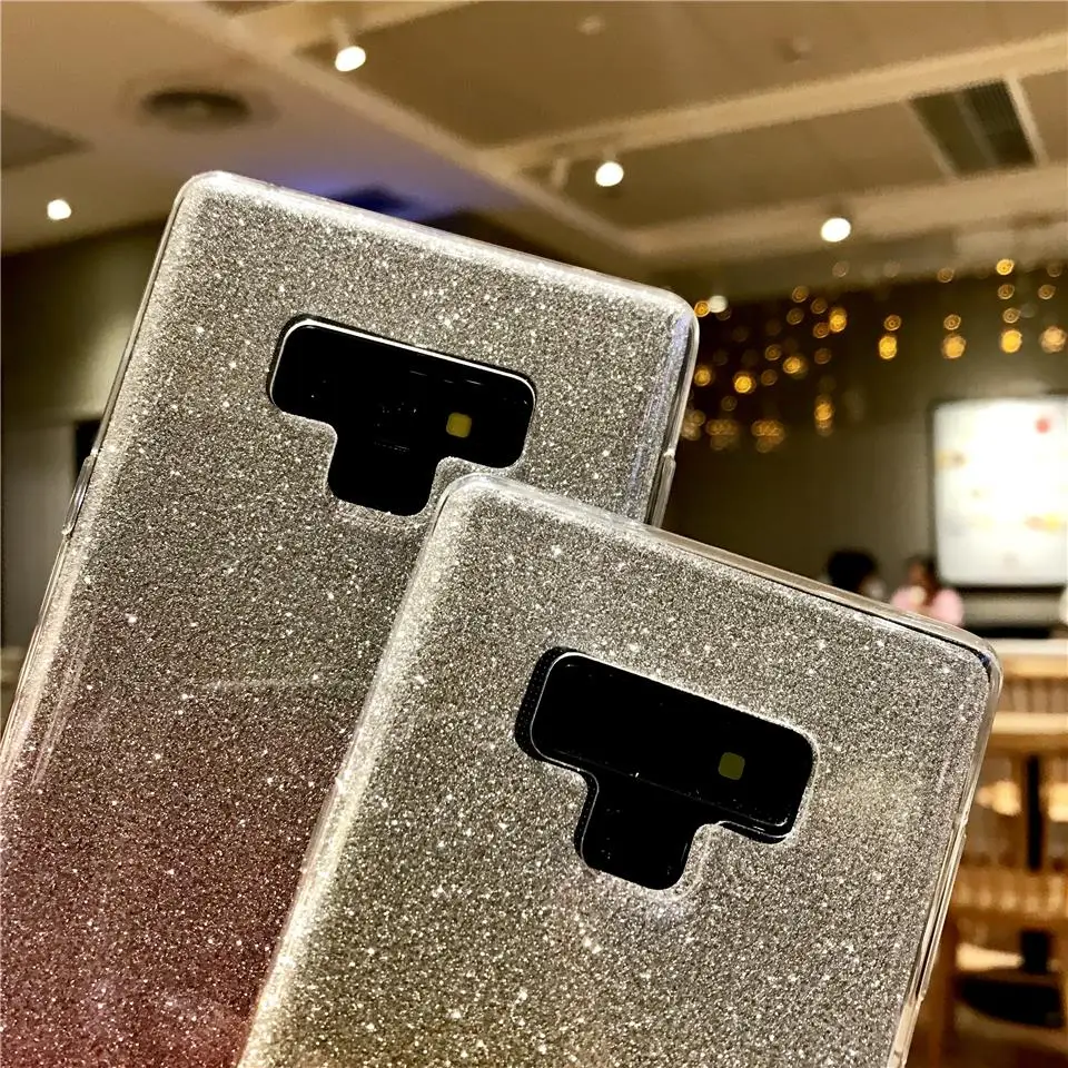 Блестящий градиентный силиконовый чехол для Samsung Galaxy Note 9 8 S10 S10E мягкий J2 J3 J4 J5 J6 J7