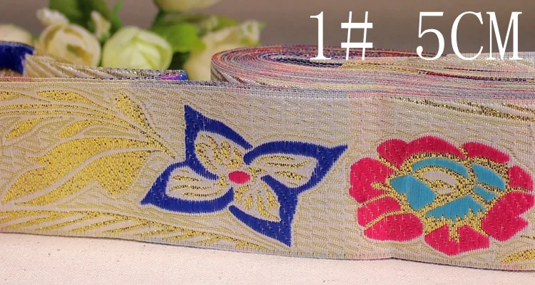 10 21yards китайские ленты цифровой жаккардовый цветок Рубиновая лента/вышивка