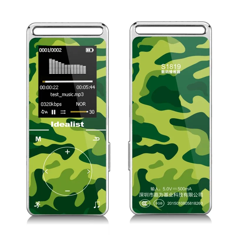 Idealism HIFI металлический сенсорный проигрыватель 8G MP4 шагомер уличный Спортивный MP3