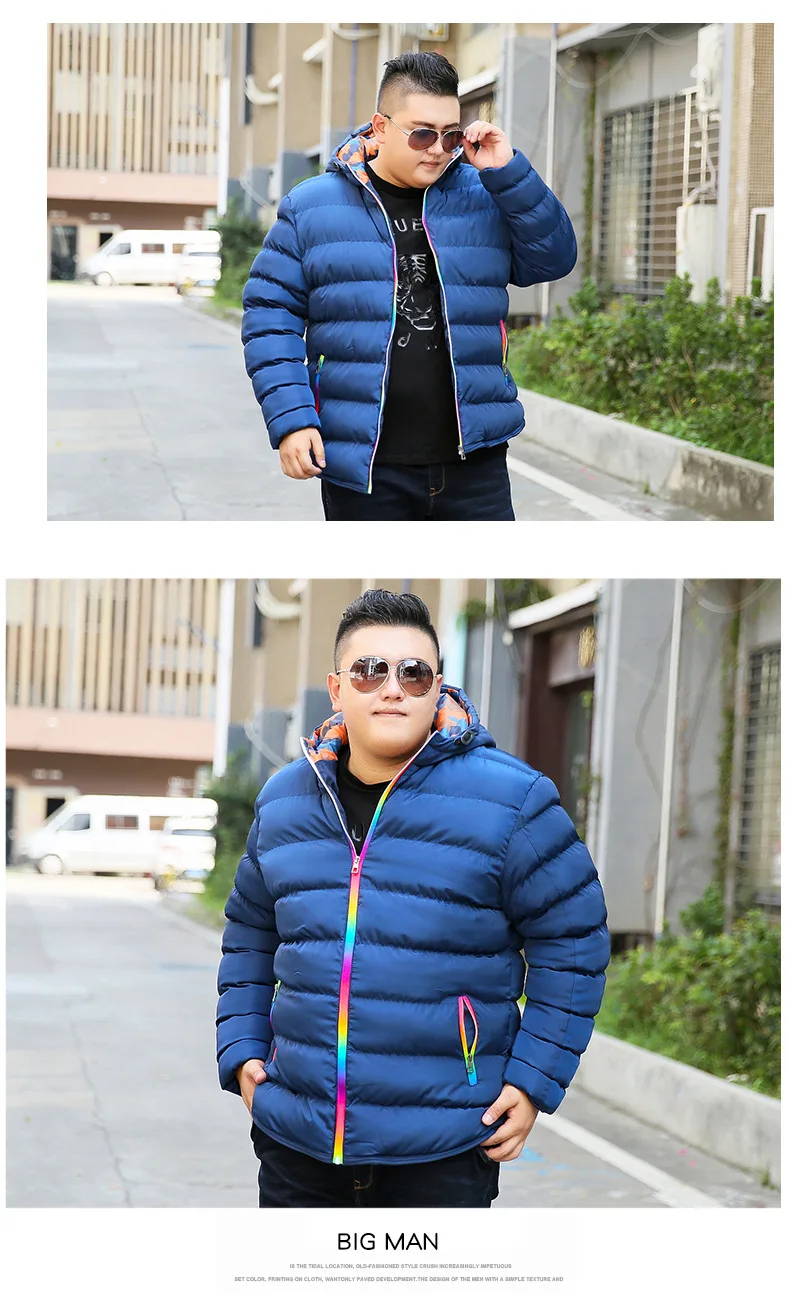 HAOLANGGE брендовая одежда размера плюс 3XL 4XL 5XL 6XL 7XL 8XL может 140 кг мужское зимнее платье с капюшоном и воротником парка и куртка 116