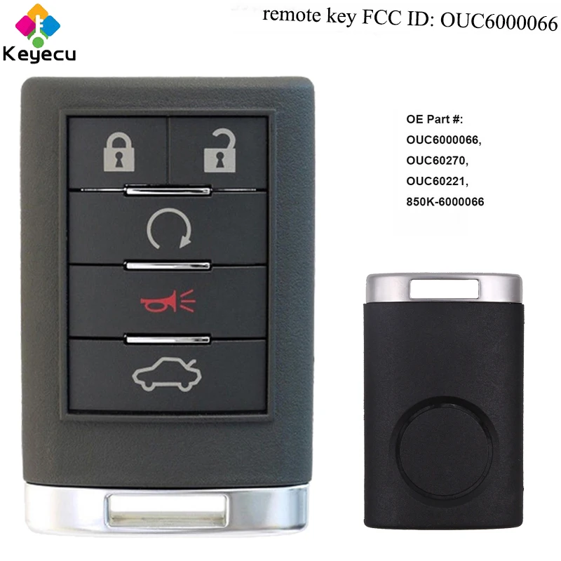 KEYECU ключ дистанционного управления без ключа с 5 кнопками и 315MHz FOB для Cadillac Escalade CTS