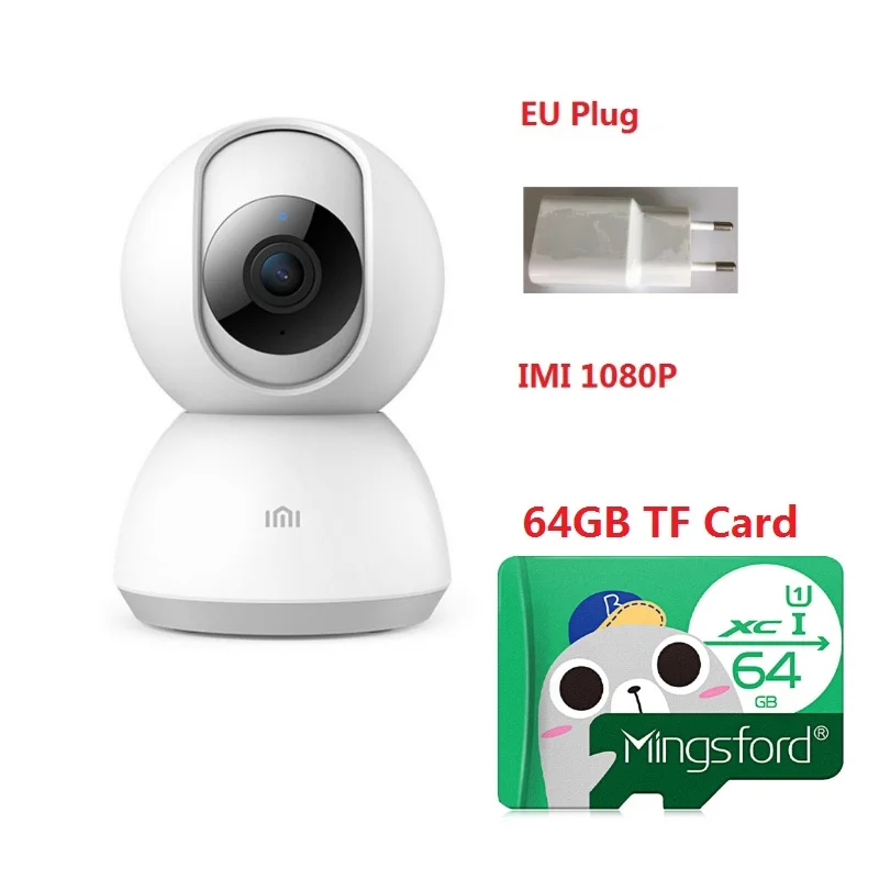 IMI EU 64G Xiaomi IMI умная камера Веб-камера 1080P WiFi Pan-tilt ночное видение 360 Угол видео камера Детский Монитор домашняя камера безопасности - Цветной: IMI EU 64G