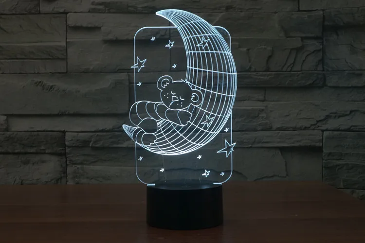 Moon 3D Vision стерео лампа визуальный свет креативные сенсорные настольные лампы 7