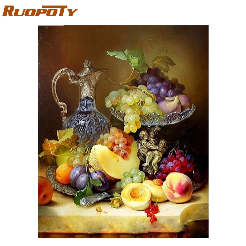 RUOPOTY рамка для рисования фруктов своими руками по номерам Современная Настенная