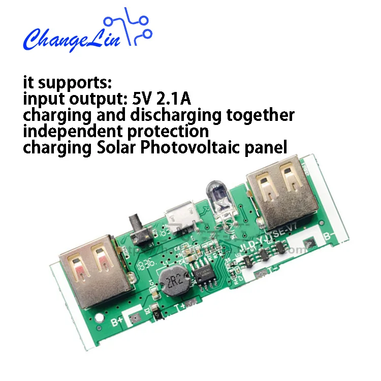Мобильный Мощность банка модуль PCB програмная панель микро Lifepo4 18650 USB 5V 1A 2.1A фотоэлектрическая панель на солнечной батарее DIY гаджет аксессуары