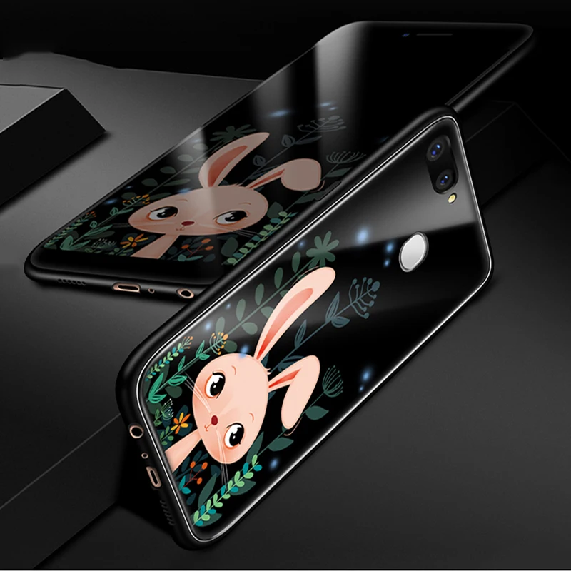 Милый мультфильм закаленное Стекло задняя крышка для OPPO R15 мечта зеркало