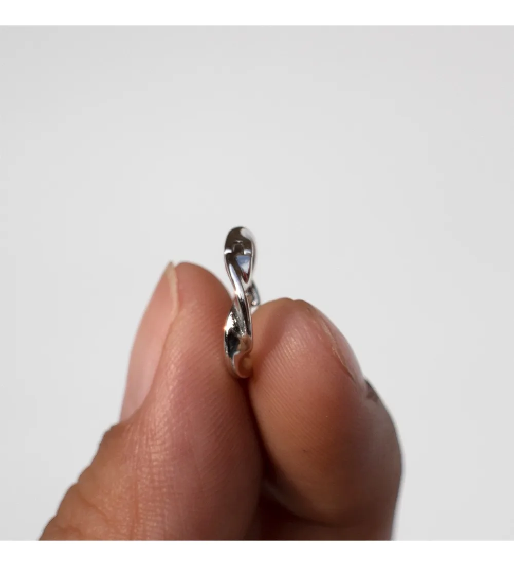 Серьги из стерлингового серебра S925 пробы, простые геометрические молнии, ушные кости, Пряжка для ушей, индивидуальная тренд, дикие мужские и женские серебряные ювелирные изделия для ушей