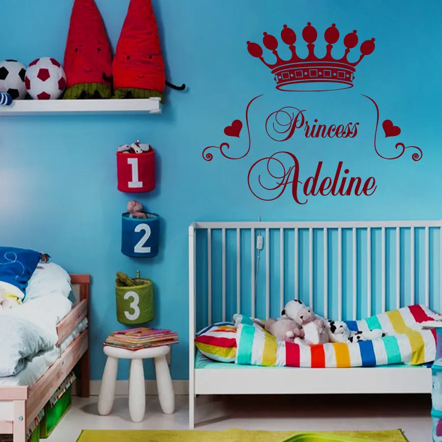 Домашний декор Цитата Принцесса Корона Настенная Наклейка сердце