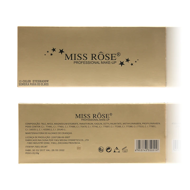 Miss Rose 12 видов цветов мерцающие матовые пигментные блестящие тени для век Палитра