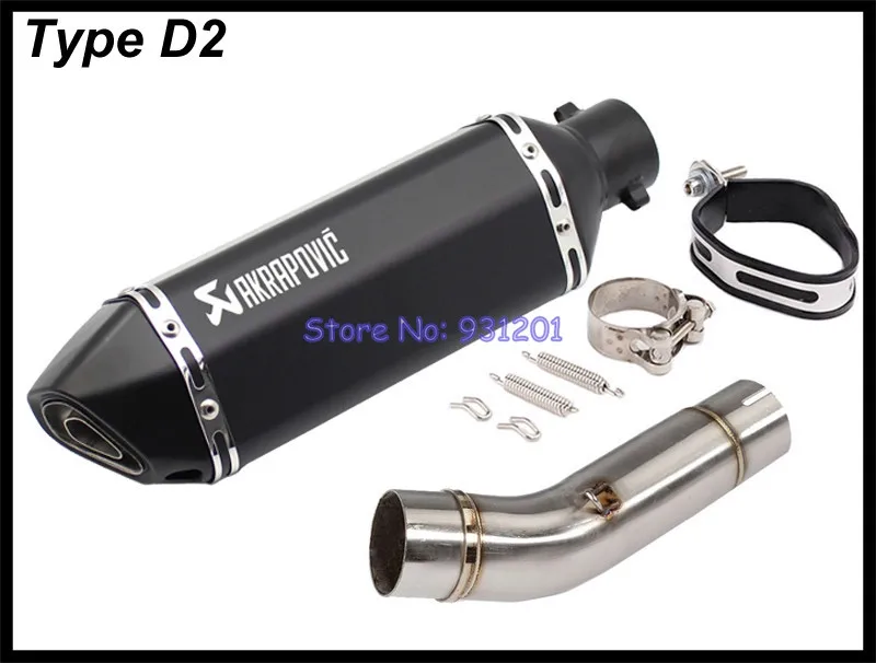 Мотоцикл выхлопная труба akrapovic глушитель выхлопной трубы Слипоны для CB400 CB400F сертификатом от сертификационной 400 подключения труба среднего звена с Концевая выхлопная труба Побег - Цвет: Type D2