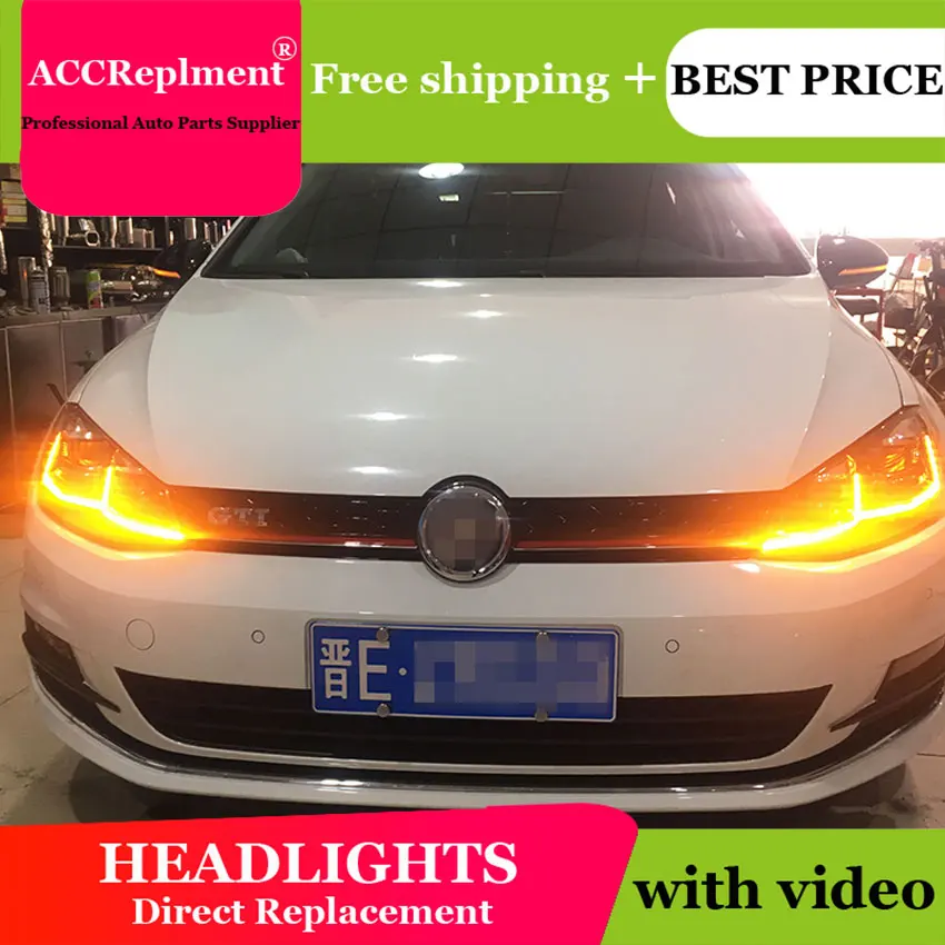 Автомобильный Стайлинг для VW Golf7 2013-2017 светодиодный фары Golf 7 Галогенные сигнала