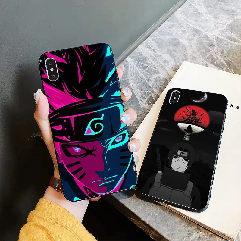 Оригинальный черный силиконовый чехол Naruto Uchiha Obito для iPhone 5 5S 6 6S Plus 7 8 11 Pro X XS Max XR |