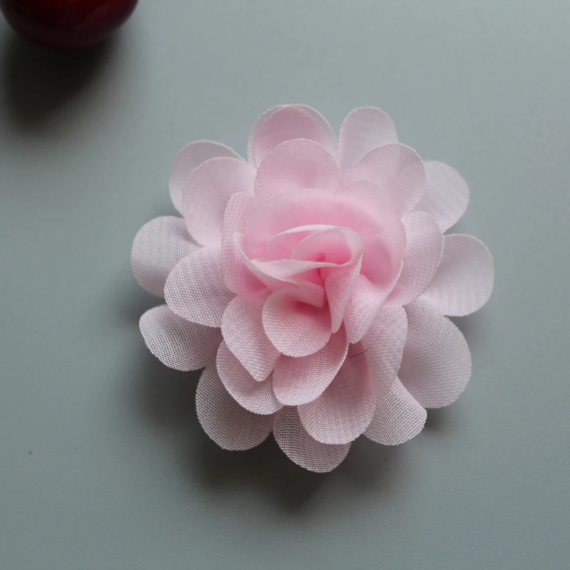 300pcs/lot Wholesale 2 &quot kids girls DIY Mini Chiffon flowers Flat Back for hair headband hairclips 24Colors freeshipping |