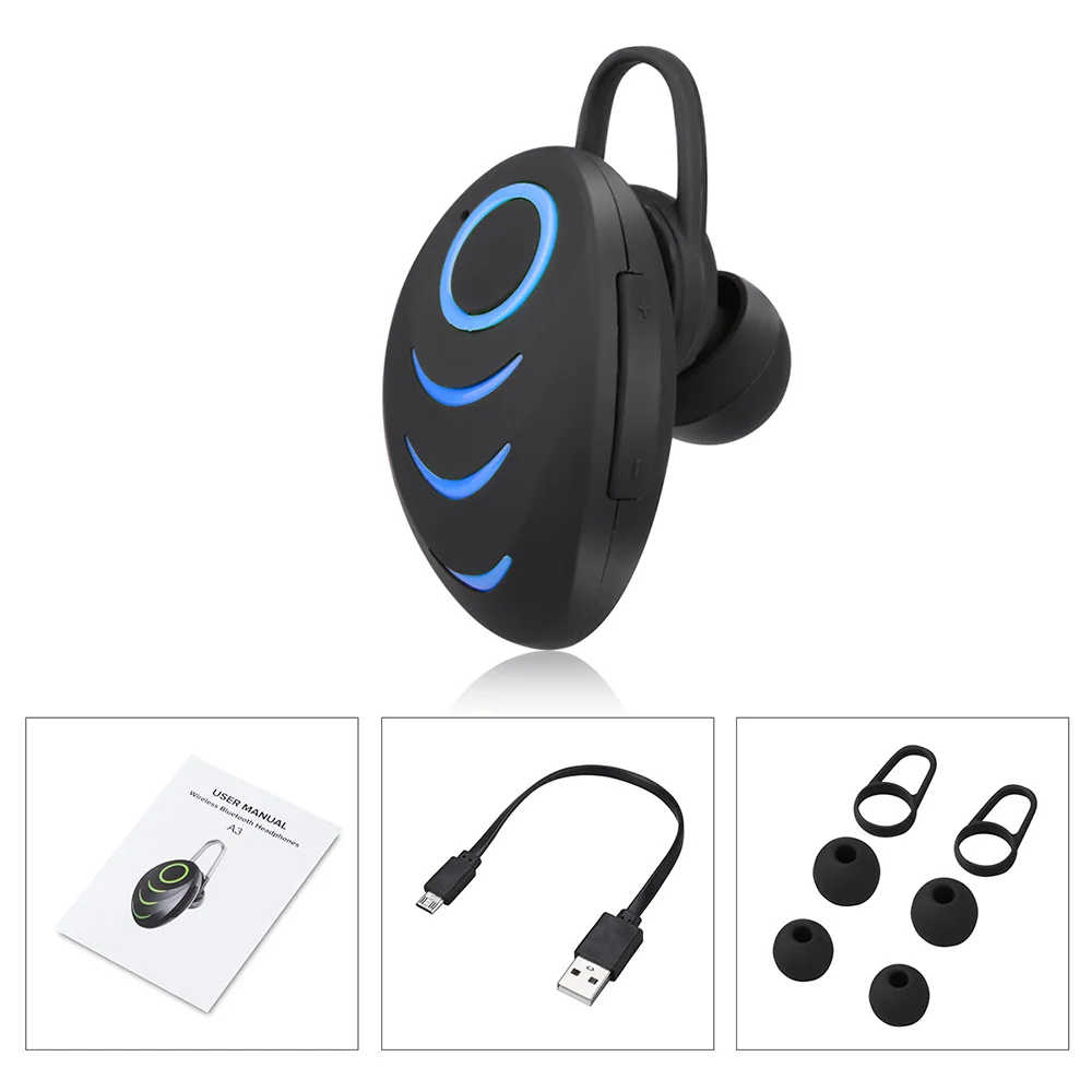 A3 Sport Bluetooth Headset Single Earbuds Stereo Mini In-ear Music Earphone Invisible Handsfree with Mic for Android Phone | Электроника