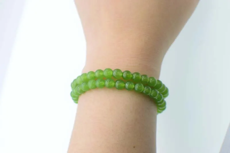 wow!green jades round 6mm bracelet 7.5inch wholesale beads FPPJ nature | Украшения и аксессуары